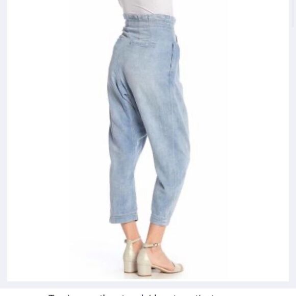 Free people size 4 paper bag high waist denim - Picture 2 of 11